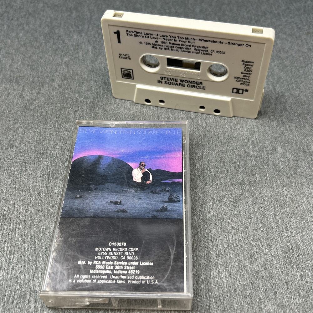 Vintage Stevie Wonder In Square Circle Cassette Tape Motown 1985